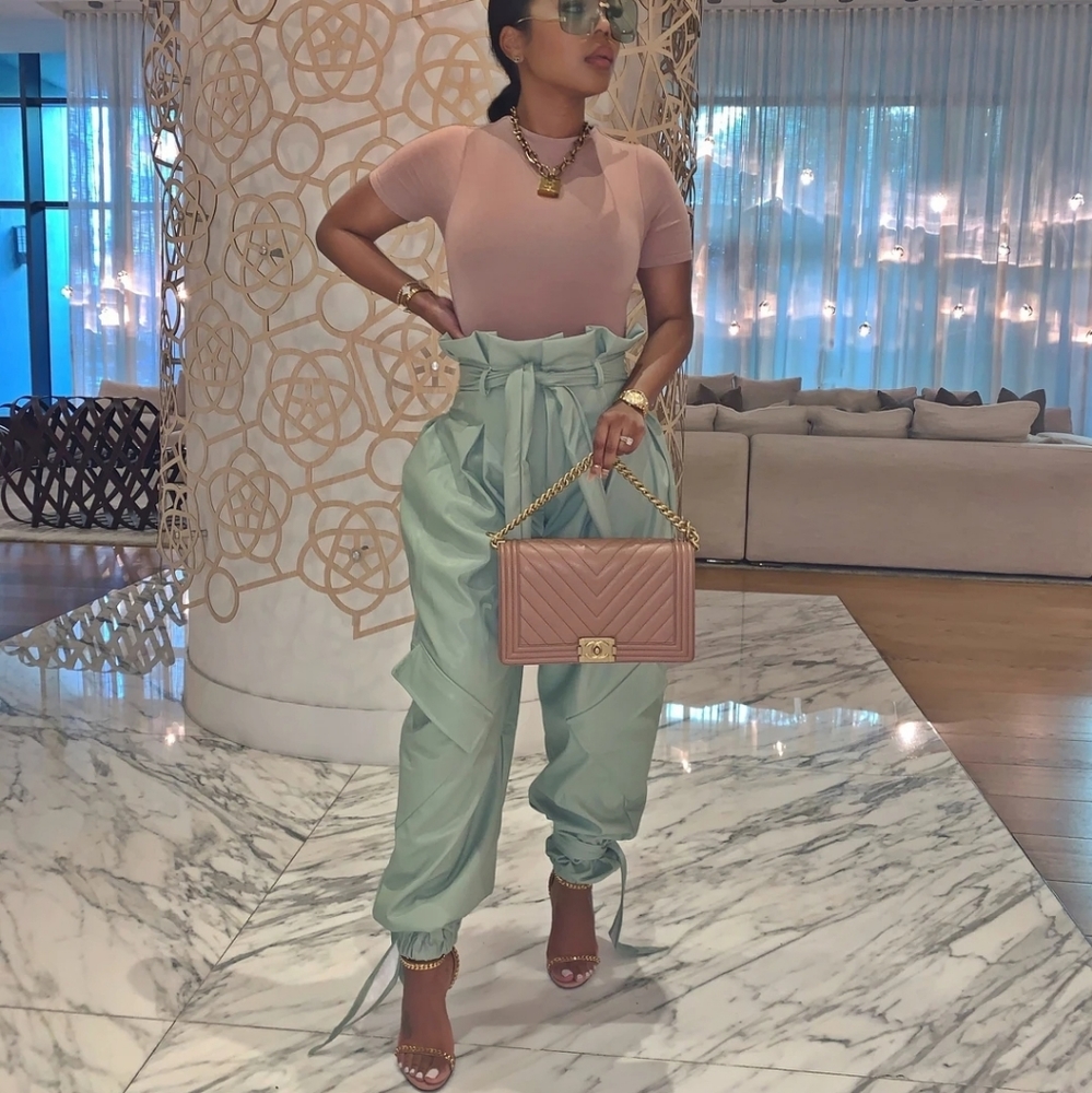 Camo High Waisted Bag Lady Pants